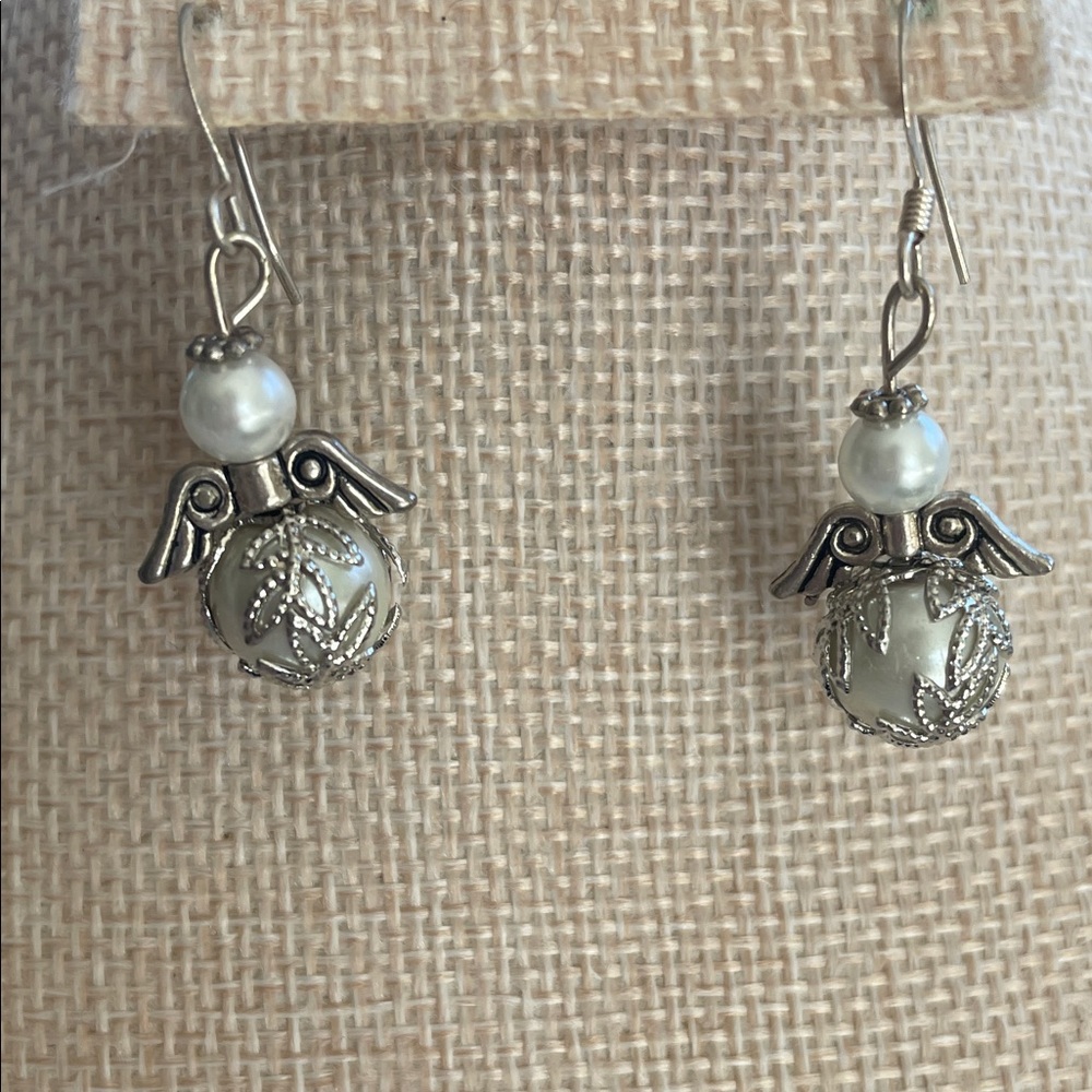 Elegant Silver Angel Wing Earrings